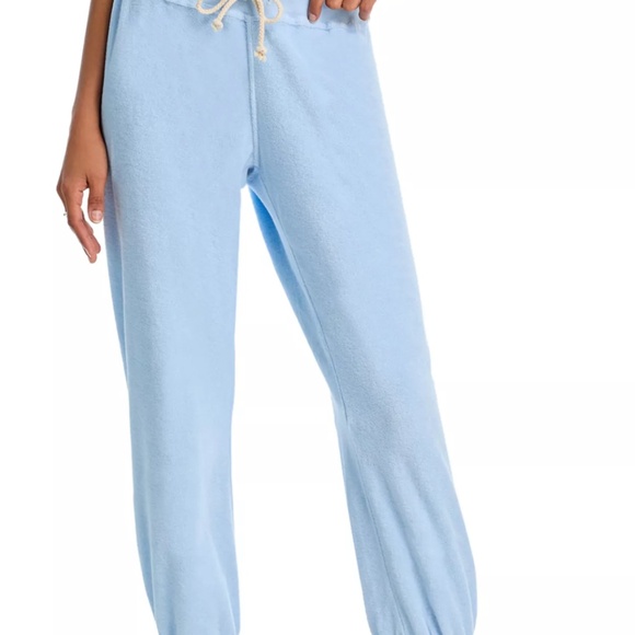 perfectwhitetee Gogo Terry Cropped Jogger Pants in Sky Blue - Picture 4 of 5